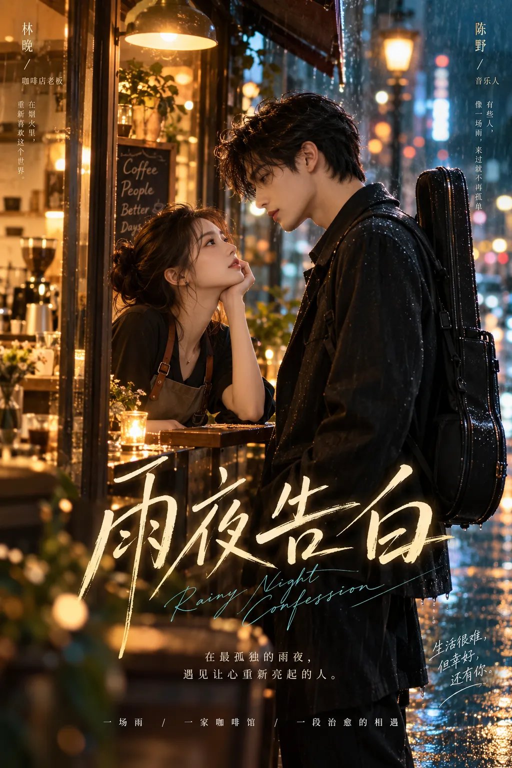 91短剧官网 雨夜告白 AI漫剧封面